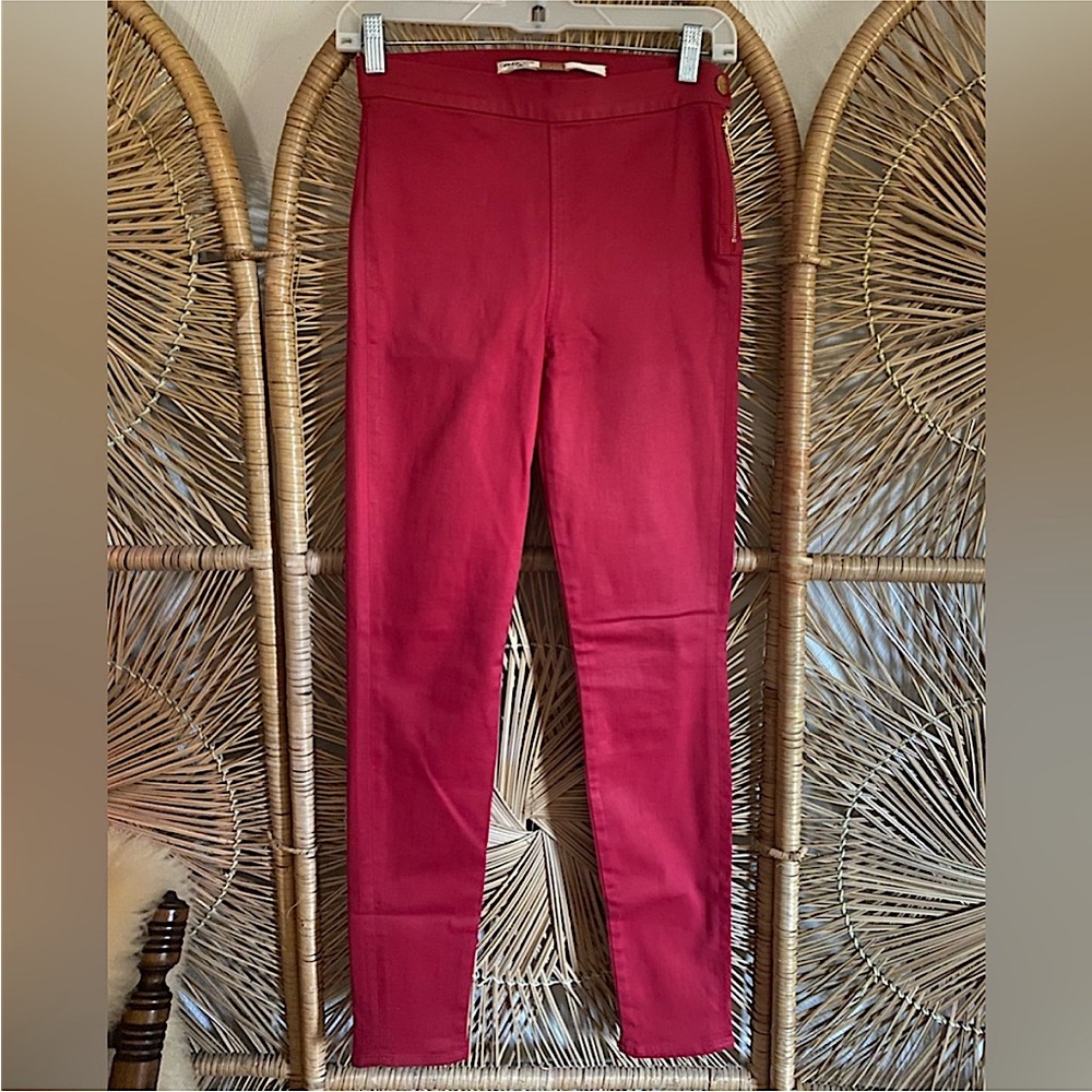 Giambattista Valli Paris x 7 For All Mankind Red Skinny Pants